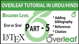 Part  5  References and Citation in OverleafLatex [upl. by Hilten]