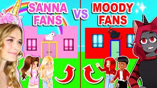 SANNA Vs MOODY FANS House Build Challenge In Adopt Me Roblox [upl. by Dene72]