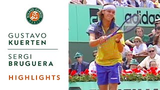 Gustavo Kuerten v Sergi Bruguera Highlights  Mens Final I RolandGarros 1997 [upl. by Aenehs]