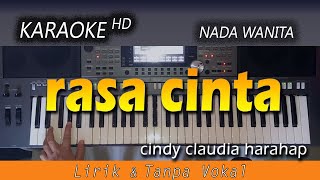 RASA CINTA  Cindy Claudia Harahap  KARAOKE HD Nada Wanita [upl. by Corbet356]