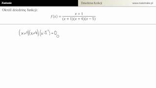 Określ dziedzinę funkcji fxx1x1x4x5 [upl. by Anneg]
