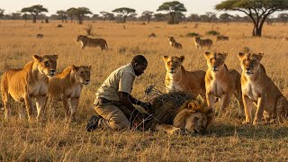 He Freed a Lion from Barbed Wire What the Lions Do Next Will Leave You Speechless [upl. by Hogle]