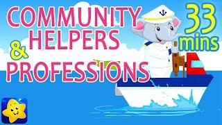 Community Helper Songs  Rhymes on Professions  Learn about Jobs  30 Minutes Compilation [upl. by Marlin933]