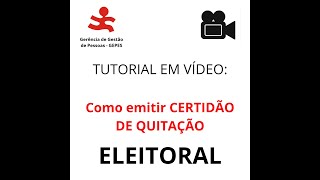 Certidão Quitação Eleitoral [upl. by Arza327]