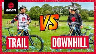 Trail Bike Vs Downhill Mountain Bike Challenges [upl. by Atilrak]