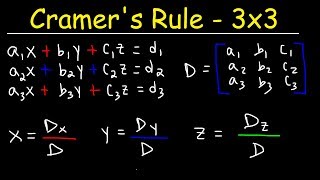 Cramers Rule  3x3 Linear System [upl. by Kall]