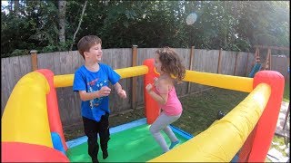 BOUNCE HOUSE FUN  Little Tikes Jr Jump N Slide Set Up [upl. by Jarnagin75]