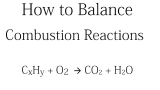 How To Balance Combustion Reactions [upl. by Urial]