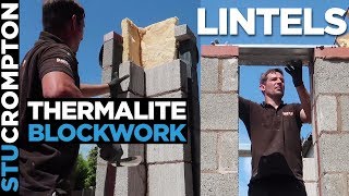 BricklayingPorch thermalite Block work and putting catnic lintels on [upl. by Nihahs]