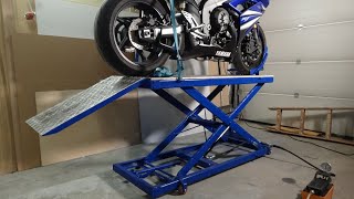 Motorrad Hebebühne Eigenbau Motorcycle lift table homemade [upl. by Haeluj708]