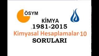 ÖSYM Soru ve Çözümleri Kimyasal Hesaplamalar10 91103 [upl. by Sternlight]