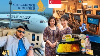 Flying Luxurious Singapore Airlines  World’s Best Economy Class  Unlimited Food amp Beverages Review [upl. by Dredi603]