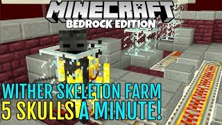 Minecraft Bedrock Efficient Wither Skeleton Farm Tutorial 5 Skulls A Minute MCPE Xbox PC [upl. by Shivers913]