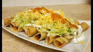 BEEF ROLLED TACOS  Crispy Taquitos With Salsa Recipe  How To Make Flautas [upl. by Bohon520]