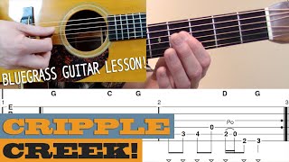 BEGINNER Bluegrass Guitar Lesson  quotCripple Creekquot  Doc Watson Guitar [upl. by Padget]