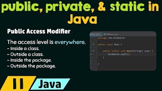 public private and static in Java [upl. by Alleen]