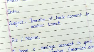 Application to bank manager for transfer bank account [upl. by Tracee]