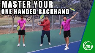 How To Master The One Handed Backhand Tennis Lesson [upl. by Ilaw]