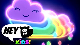 Hey Bear Sensory  Rainbow Dance Party  Fun Video with colourful animation and music [upl. by Ennaus]