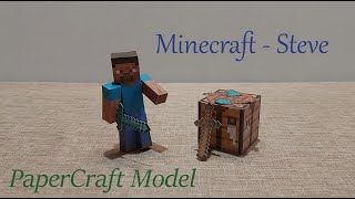 010 DIY Minecraft  Steve Papercraft Model amp Crafting Table 🙂 [upl. by Nillek]