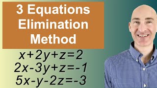 Solving Systems of 3 Equations Elimination [upl. by Joash480]