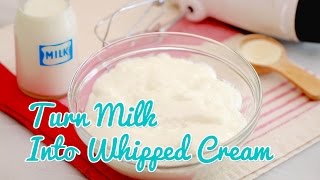 How to Turn Milk Into quotWhipped Creamquot  Gemmas Bold Baking Basics Ep 16 [upl. by Vida842]