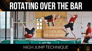 High Jump Technique  Rotating Over the Bar Part 1 [upl. by Adiasteb]