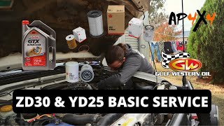 Servicing your D22  YD25 amp ZD30  Fuel Air amp Oil Filters  Oil Change [upl. by Anatniuq972]