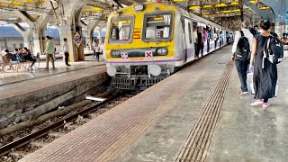 CSMTPanvel EMU Local Train Arrival and Departure from Juinagar Railways Station NAVI Mumbai [upl. by Rettuc801]