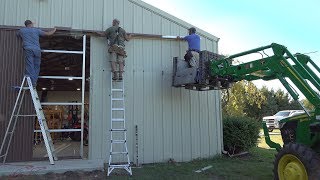 Powered Sliding Shed Door Pole Barn Rehab [upl. by Wynnie]