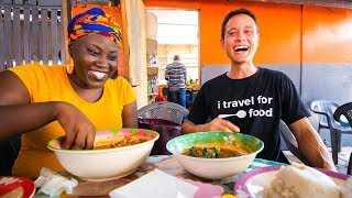 Street Food in Ghana  GIANT CHOPBAR LUNCH and West African Food Tour in Accra [upl. by Attenwahs]