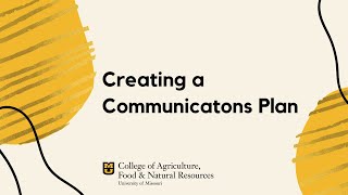 Creating a Communications Plan [upl. by Shapiro]