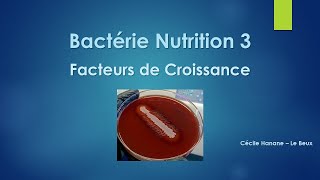 Bactérie Nutrition 3 FACTEURS DE CROISSANCE [upl. by Brigette576]