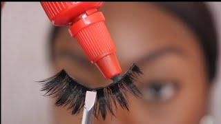 Easy Eyelash Tutorial  How To Apply Strip Lashes [upl. by Aldarcy692]