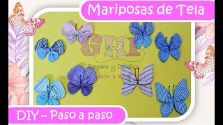 MARIPOSAS DE TELA 4 DISEÑOS PASO A PASO [upl. by Nerraw]