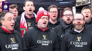 Welsh choir sings The Fields of Athenry in Dublin  NatWest 6 Nations [upl. by Pooi393]