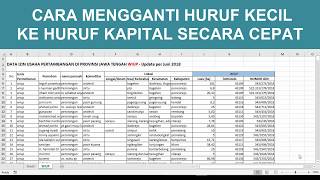 Cara merubah huruf kecil ke huruf kapital pada excel dengan cepat [upl. by Jenine]