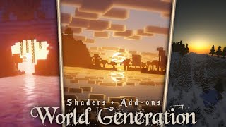 Minecraft PE Top 10 World Generation AddonsMods That Look Unbelievable with Shaders [upl. by Marcile346]