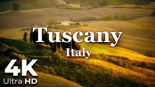 Tuscany Aerial Italy in 4K Ultra HD  Scenic Relaxation  4K Video  Relaxing Music  Earth Spirit [upl. by Niggem]