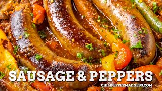 Sausage and Peppers Recipe  Chili Pepper Madness [upl. by Laira174]