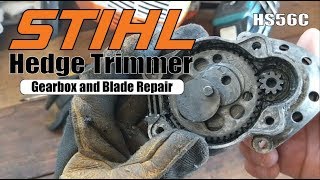 Stihl HS56C Hedge Trimmer Gearbox and Blade Repair [upl. by Atinid]