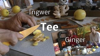 Ingwer Wasser und Tee selber zubereiten mit Ginger [upl. by Nylinnej831]