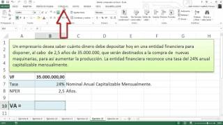 Cálculo del capital en Excel Ejercicio 12 [upl. by Alidus]