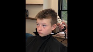 BOYS HAIRCUT WITH CLIPPERS HOW TO CUT COWLICKS [upl. by Yonatan]