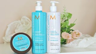 MOROCCANOIL Hydrating Shampoo  Conditioner amp Mask Review [upl. by Hairahcaz]