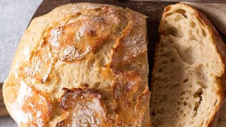 Worlds Easiest Homemade Bread  Crusty Artisan style [upl. by Garey]