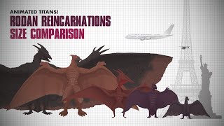 RODAN Incarnations  ANIMATED TITANS SIZE COMPARISON  Evolution of Rodan [upl. by Weibel732]