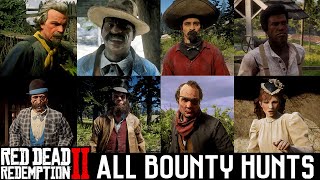 Red Dead Redemption 2  All 14 Bounty Hunting Missions RDR2 [upl. by Bara]