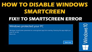 How to disable windows smartcreen Fix to SmartScreen error [upl. by Avika]