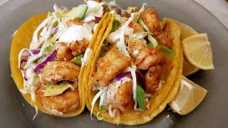 Baja Shrimp Tacos with Homemade Baja Sauce  EASY amp Delicious [upl. by Brandt346]